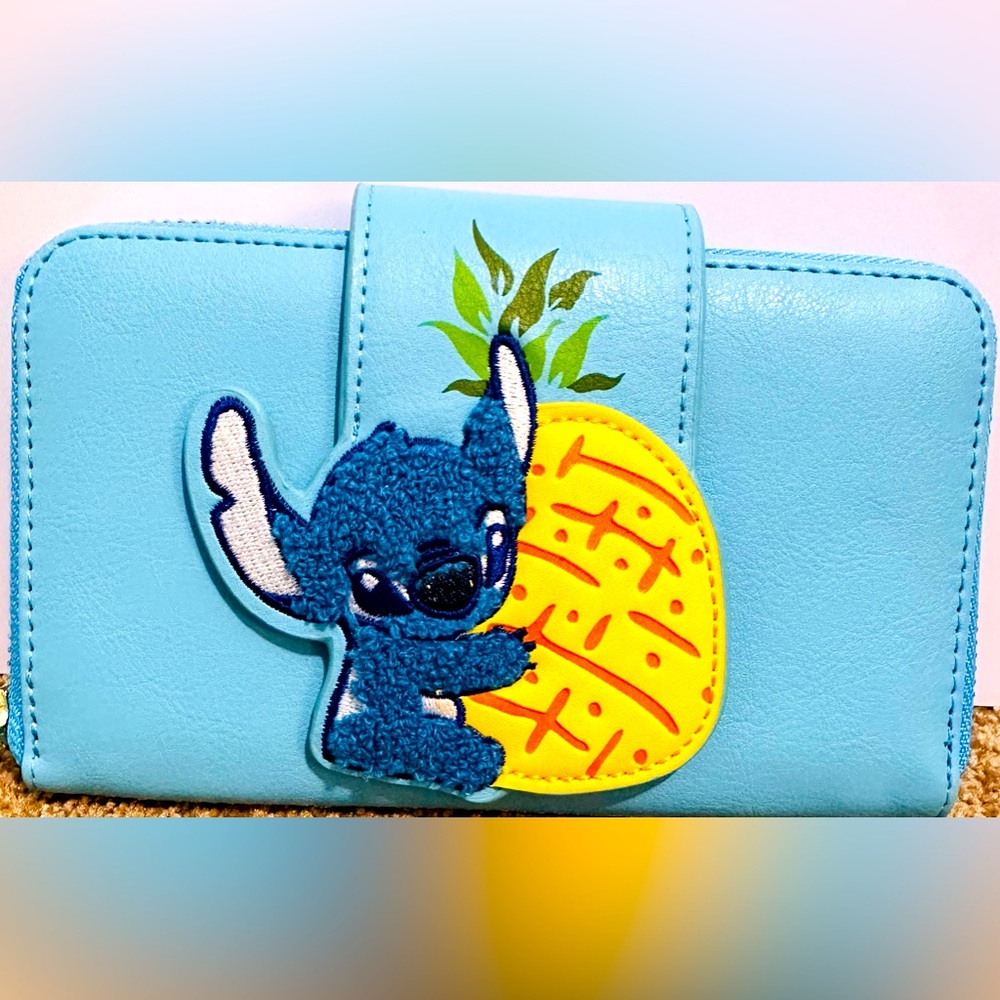Loungefly x Disney Pineapple Stitch Chenille Snap Wallet